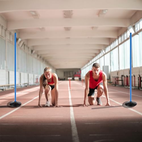 Blue Soccer Agility Poles Set Detachable Sports Trainning Speed Pole Slalom Poles with Rubber Base Sport Traning Equipment