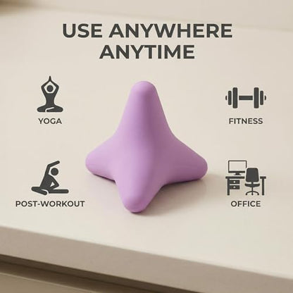 Handheld Silicone Triangle Design 4-Point Massage Tool for Plantar Fasciitis, Heel Pain Solution, Deep Tissue Myofascial Release for Feet, Back, Neck Pain Relief, Non-Slip & Eco-Friendly