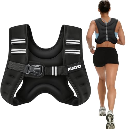Weighted Vest for Woman Men,6lb/8lb/12lb/16lb/20lb/25lb/30lb Fixed Weights,Body Weight Vest with Reflective Stripes for Running,Walking,Workout,Strength Training,Weight Loss - color: Black, size: 6LB