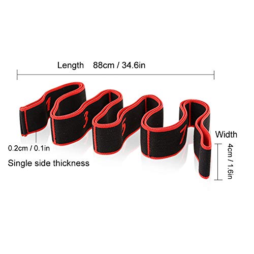 Pilipane Waist Back Leg Stretch Strap, Stretching Strap Yoga Strap for Home Workout, Exercise Strap for Pilates, Dance and Gymnastics (red)