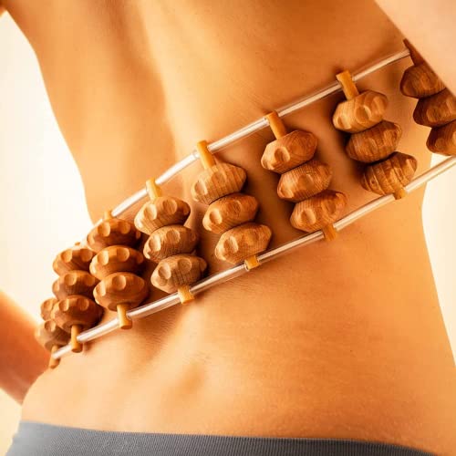 Mr.Woodware Rope Back Massager - 47.2 inches Lymphatic Drainage Massager Tool for Back, Neck, Legs, Waist, Body Pain Relief and Massage Therapy - Anti Cellulite Wooden Massage Roller for Maderoterapia - color: Rope Massager
