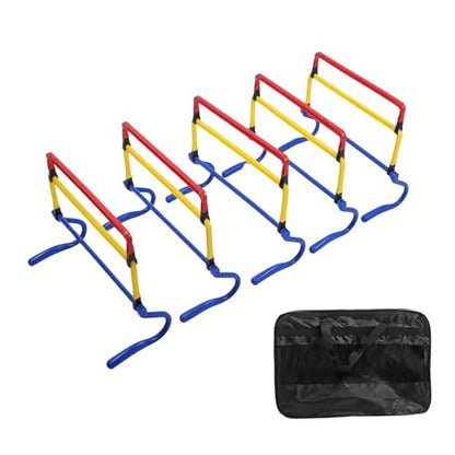 5 Pieces Agility Hurdles Adjustable Height Speed Training Hurdles Obstacle Rack Athletic Strength Training Foldable PVC Suitable for Soccer Football R