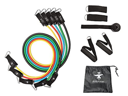 BodyForge Resistance Bands, Exercise Bands, Resistance Bands for Working Out, Work Out Bands with Handles for Men and Women Fitness, Strength Training Home Gym Equipment - size: 1 Pack