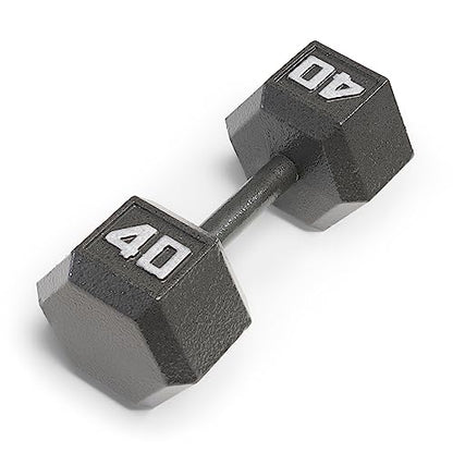 Marcy Cast Iron Hex Dumbbells Collection - Available size from 3-lb to 100-lb, SOLD INDIVIDUALLY - style: 40lbs