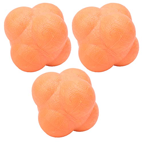 3Pcs Irregular Shape Reaction Ball Set, Hand Eye Coordination Training Balls, Agility Trainer for Fitness, Hexagonal Design with Unpredictable Bounce, Sturdy TPR Material