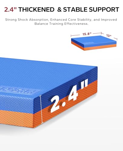 HAPBEAR Exercise Balance Pad - 15"x12" Non-Slip Textured Bottom Stability Training Mat - 2.25" Thick Soft Cushioned Foam for Physical Therapy, Core Training & Home Workouts
