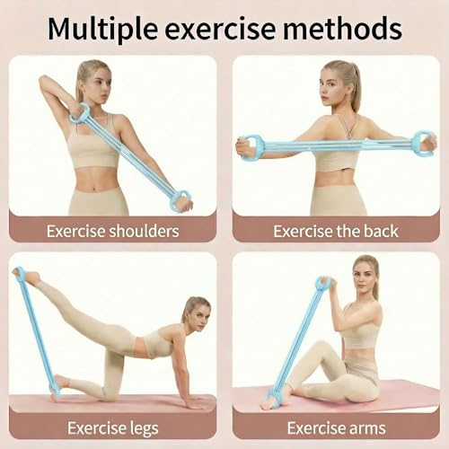 Adjustable Puller 6 Tubes, Elastic Pull Rope Fitness for Adult Female Male, Yoga Puller - color: Blue