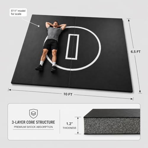 Professional Flexi-Roll Wrestling Mat – High-Density Shock Absorption for BJJ, Judo, MMA & Jiu Jitsu – Portable 1.2-Inch Thick Home Gym Training Flooring for Martial Arts & Yoga - size: 6.6' X 10'