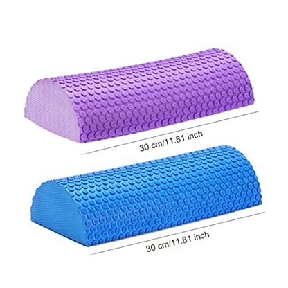 Half Round Foam Roller, Yoga Foam Roller for Pain Relieved, Muscle Massage, Physical Therapy (Blue)