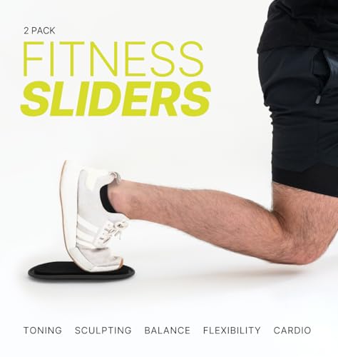 Envirolite Fitness Slider - Conditioning Sliders - Easy to Use on Carpet - Core and Pilates Exercise Equipment - At Home Workout Gear - 9" long x 5" wide x 0.5" thick - Pack of Two