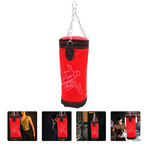 PRETYZOOM Boxing Sandbag Kick Sandbag Thickened Hanging Empty Punching Bag Red Hollow Fitness Training Bag for Adult Workout and Karate Practice