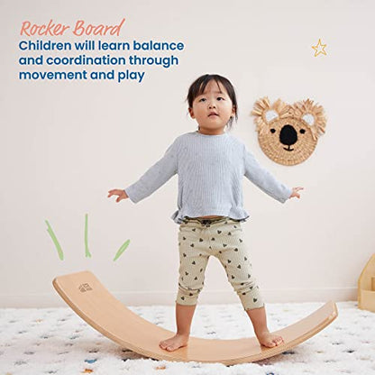 ECR4Kids Balance Board, Montessori Toy, Natural - color: Natural