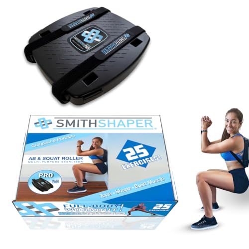 SmithShaper® PRO Ab Squat Roller | Full Body Workout | Get Fit - 25 Exercises! Ab Rollouts, Squats, Plank Walks, Core Strengthening & More | 1 yr. Free SQUATX Exercise App