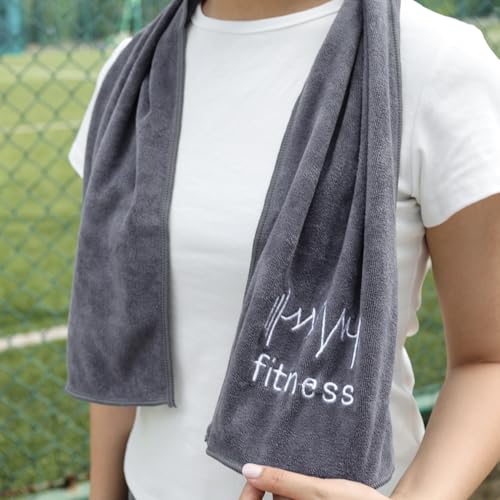 25 * 110cm Ultra-fine Fiber Sports Cooling Towel Men's and Women's Super Soft Fitness Swimming Quick Drying Sports Towel,Dark Gray