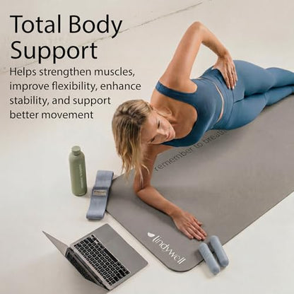 Lindywell Pilates Yoga Workout Mat Non Slip 6mm, 8mm, 10mm Thick - 6ft x 26in