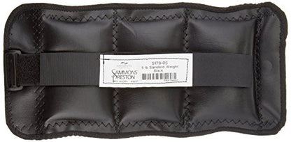 Sammons Preston Cuff Weight, 5 lb, Black, Velcro Strap & D-Ring Closure, Grommet for Easy Hanging, Lead Free Steel Ankle & Wrist Weights, For Strength Building & Injury Rehab, Sold Individually - style: 5 lbs.