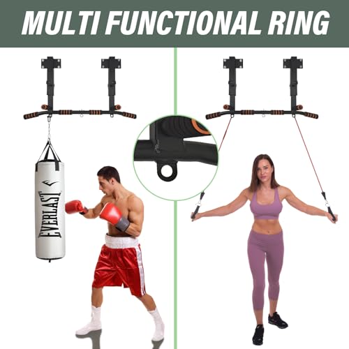 ptlsy Wall Mounted Pull Up Bar Multifunctional with Multi-grip Chin Up Bar Heavy Duty Dip Station for Home Gym Indoor Workout, Fitness Equipment, Dip Stand Supports to 440 Lbs - style: Joist Mounted Style