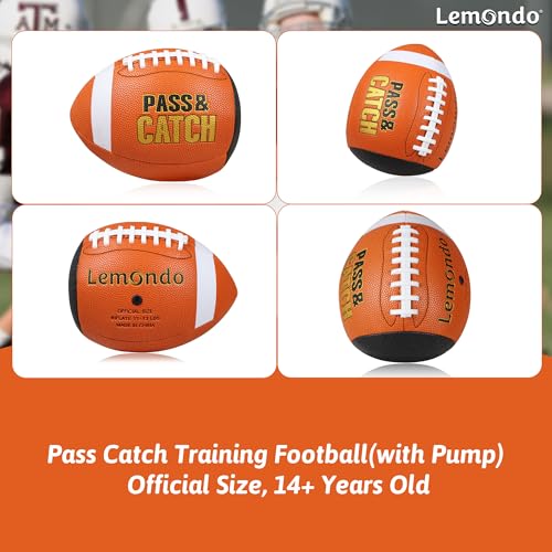 PassCatch Training Football, Enhance Passing Catching Skills, Official & Youth Size(with Pump)