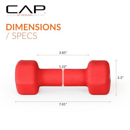 CAP Barbell Neoprene Dumbbell Weights Pairs & Sets | Color Series - style: 4 lb Pair