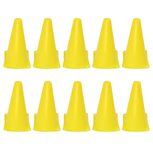 23cm Soccer Training Cones - 10-Pack Polyethylene Field Markers for Football, Basketball, and Agility Drills