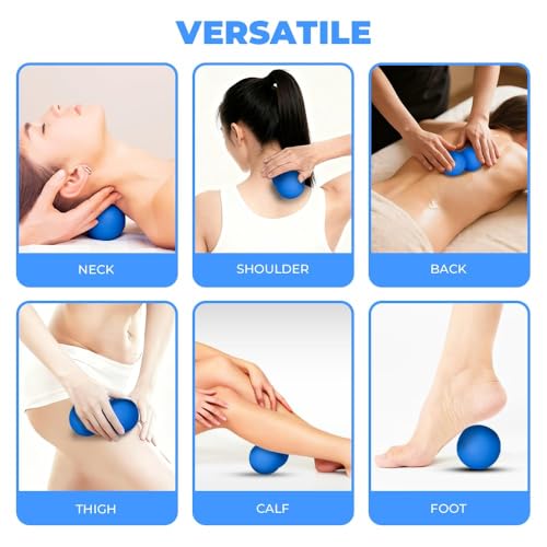 KYKJEYDD Peanut Massage Ball - Double Lacrosse Ball for Deep Tissue Massage & Myofascial Release, Medium Density Trigger Point Therapy Tool for Muscle Pain Relief, Neck, Back, Feet Father Day Gift