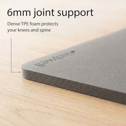 Lindywell Pilates Yoga Workout Mat Non Slip 6mm, 8mm, 10mm Thick - 6ft x 26in