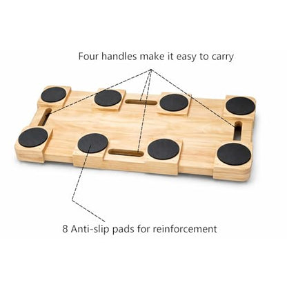 Wood Resistance Band Platform Base, Fitness Exercise Board Footplate for Home Gym Workout