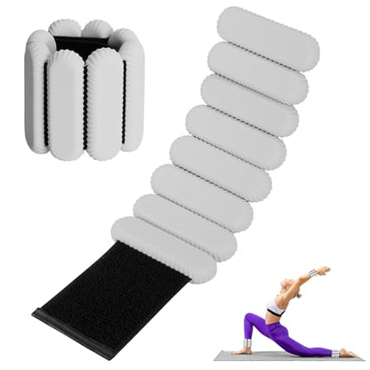 Wrist Ankle Weights for Women, Adjustable Ankle Weights Strength Training Silicone Bracelets Workout Wrist Ankle Weights for Men Women Yoga Running Dance Ankle Arm Leg Weights (2lb) - color: Grey