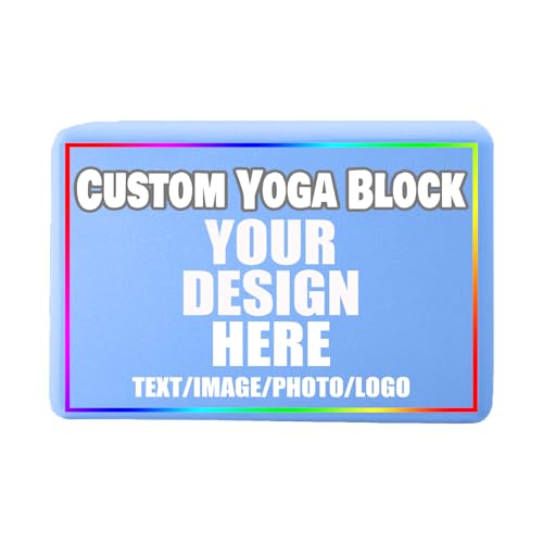 Custom Yoga Blocks with Image Text Logo Eva Foam Lightweight Yoga Bricks for Yoga Pilates Stretching Meditation Dance Yoga Accessories - color: Blue
