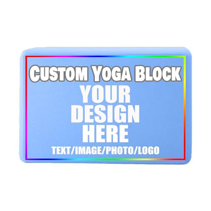 Custom Yoga Blocks with Image Text Logo Eva Foam Lightweight Yoga Bricks for Yoga Pilates Stretching Meditation Dance Yoga Accessories - color: Blue