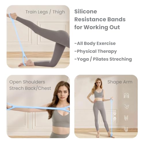 Figure 8 Resistance Band with Non-Slip Handles - color: 25LB Blue
