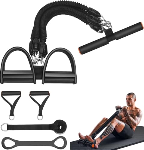 Resistance Bands for Exercise,6-Tube Elastic Yoga Pedal Puller Resistance Band, Natural Latex Tension Rope Fitness Equipment, for Abdomen/Waist/Arm/Leg Stretching Slimming Training - color: Black Plus