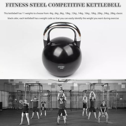 Kettlebell Weights Fitness Steel Competitive Kettle Bells, Muscle Training Dumbbells for Men and Women, Flat Bottom, Gym Exercise Equipment(4kg)