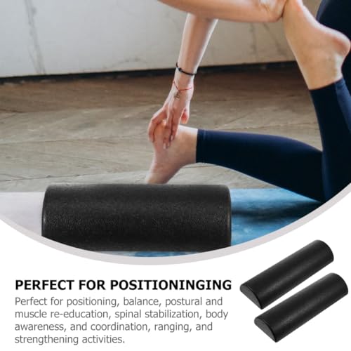 Cabilock Yoga Half Roller Foam Massage Roller Epp Semicircle Muscle Therapy Fitness Equipment 45cm Pair for Back Muscle Pilates Physical Therapy and Balance Training