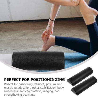 Cabilock Yoga Half Roller Foam Massage Roller Epp Semicircle Muscle Therapy Fitness Equipment 45cm Pair for Back Muscle Pilates Physical Therapy and Balance Training