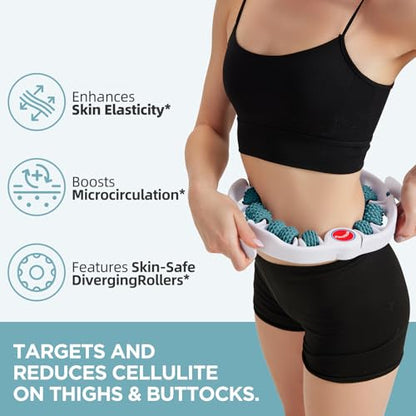 Cellulite Massage Tool, Anti-Cellulite Roller- Lymphatic Drainage Massager - Muscle Roller, Deep Fascia Massage, Dimpled Skin Removal, Legs/Thighs/Buttocks, Smooth Skin (14 Wheel - Green) - color: 14 Wheel -White Green