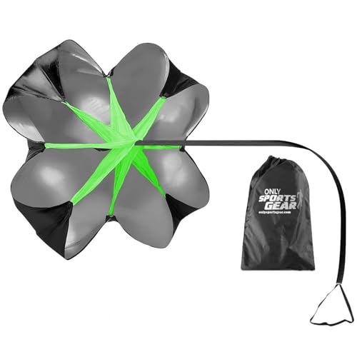 ND Sports 48" Sprint Chute - Running Drill Parachute - Medium Resistance - Black - 1 Pack
