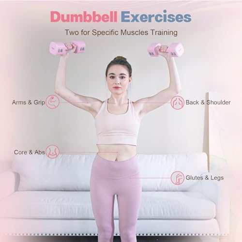 kisnbld Adjustable Dumbbell Set, 2-in-1 Dumbbells & Kettlebell,Hand Weights - color: Pink