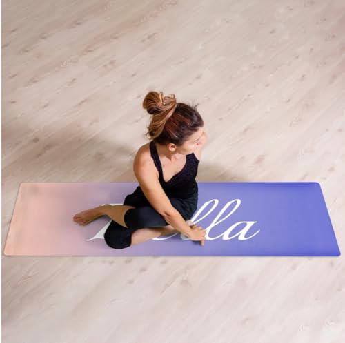 Custom Name Yoga Mat,Personalized Travel Yoga Exercise Mat,Non Slip,Perfect for Kids & Adults,Gradient Color D Series - color: Style 16
