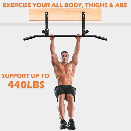 ATENTO Pull Up Bar, Chin Up Bars Ceiling Mount, Workout for Home Gym, Beam, Crossfit - Heavy-Duty, Foam Grip, Easy installation