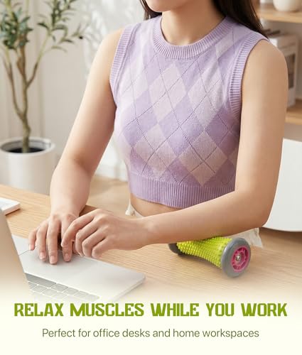 Foot Roller Massager for Plantar Fasciitis Relief, Neuropathy, Reflexology Trigger Point Foot Massager Roller, Feet Rollers with Spike Ball to Relieve Stress and Tight Muscles, Deep Tissue Massage