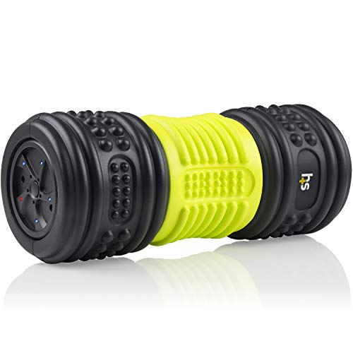HealthSmart 4-Speed Vibrating Exercise Roller Foam FSA/HSA Eligible – Deep Tissue Massage Muscle Recovery & Pain Relief for Full Body | Electric foam Roller for Physical Therapy & Workout