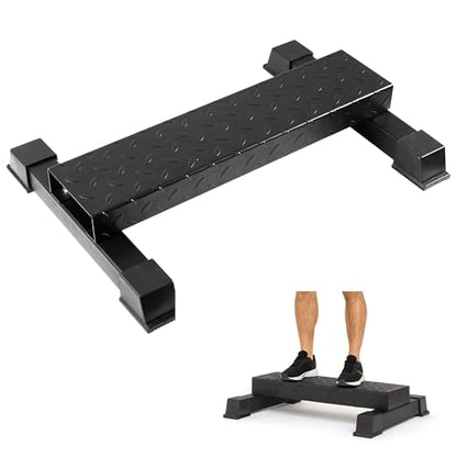 Steel Standing Calf Raise Bar, Anti-Slip Calf Raise Block & Platform, Calf Stretcher Machine for Home Gym, Ankle Rehab & Squat - color: Black-4.61in