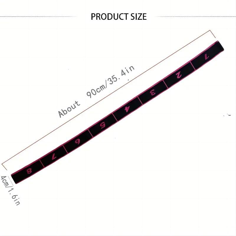 Multi-loop Yoga Stretch Strap with Numbers, Non-slip Fabric Resistance Band for Flexibility, Mobility & Home Workout