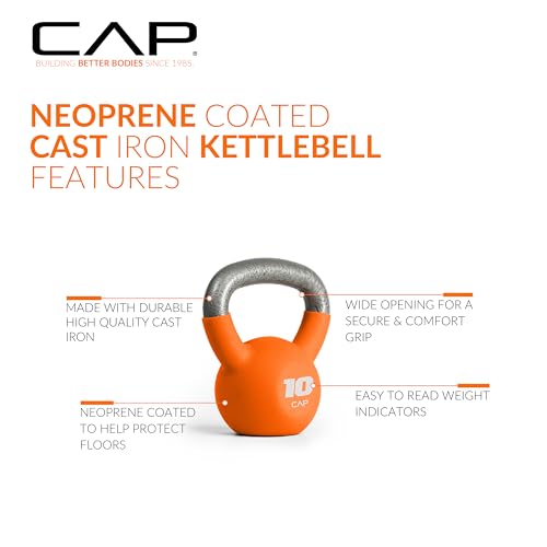 CAP Neoprene Coated Kettlebells - Multiple Sizes - size: 10.0 Pounds