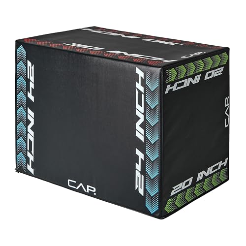 CAP Barbell 3-in-1 Foam Plyometric Jump Box – Adjustable Heights for Home Gym, HIIT, Step-Ups, Agility Drills & Strength Training