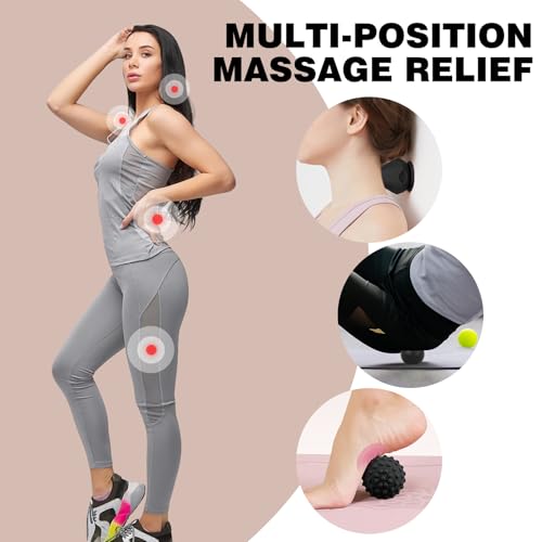 WOVTE Massage Lacrosse Ball for Sore Muscles, Shoulders, Neck, Back, Foot, Body, Deep Tissue, Trigger Point, Muscle Knots, Yoga and Myofascial Release (Blue) (Black（Set）) - color: Black（set）