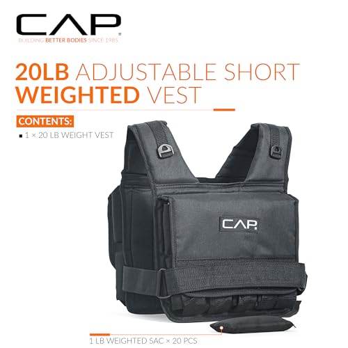 CAP Adjustable Weighted Vest 20–150 lbs for Strength Training, Running & Workouts, Weight Vest for Men & Women, Fitness Training Vest - style: 20lbs-S