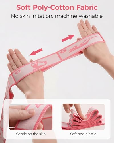 2 PCS Stretch Strap for Kids Gymnastics Multi-Loop Elastic Strap for Ballet, Latin, Dance, Yoga, Children Flexibility Training & Exercise Resistance Yoga Band- 8 Loops - color: Red & Blue