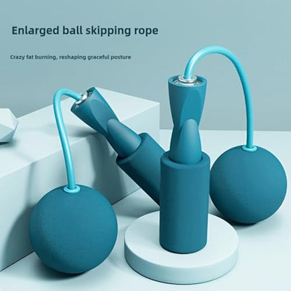 Weighted Cordless Jump Rope for Fitness - Silent Skipping Rope for Home Workouts, Adults & Beginners